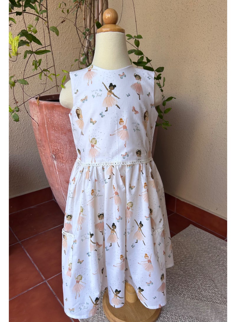 Petite Lamb Handmade cotton boutique Ballerina Dress - Image 4